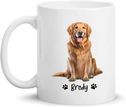 Taza de café personalizada Golden Retriever con nombre para mamá o papá del perro, regalo personalizado para los amantes de los perros, taza de Taza