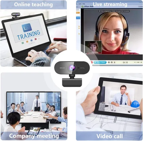 Miniatura 7 de Cámara web para PC con micrófono, cámara web Full HD 1080P para transmisión para Mac Laptop, cámara de computadora externa USB para escritorio, Negro