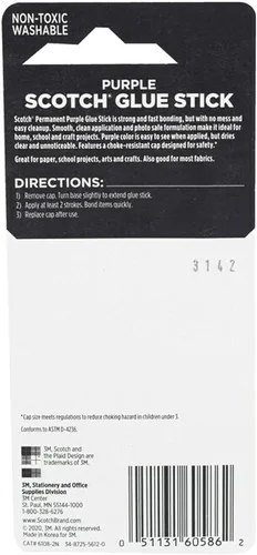 Miniatura 6 de Scotch Pegamento morado 6108-2N - 0.28 onzas, sin ácidos, no tóxico, se seca transparente, ideal para proyectos de papel y tela, paquete de 2