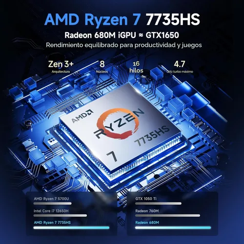 Miniatura 2 de NIMO - Laptop para juegos FHD IPS de 15.6 pulgadas, computadora AMD Ryzen 7 (hasta 4.75 GHz, Beat i7-12650H) con 16 GB DDR5 RAM 512 GB SSD Radeon