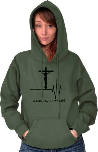 Miniatura 3 de Christian Strong Jesús salvó mi vida crucifijo sudadera con capucha mujeres hombres