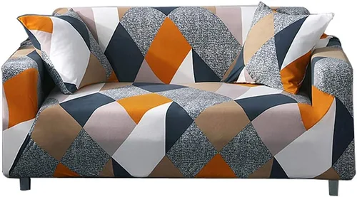 Miniatura 19 de HOOBUY Funda de sofá estampada, Funda elástica para sillón, Jugo de funda de sofá con patrones para sillón acojinado de 3 plazas, YLYZ