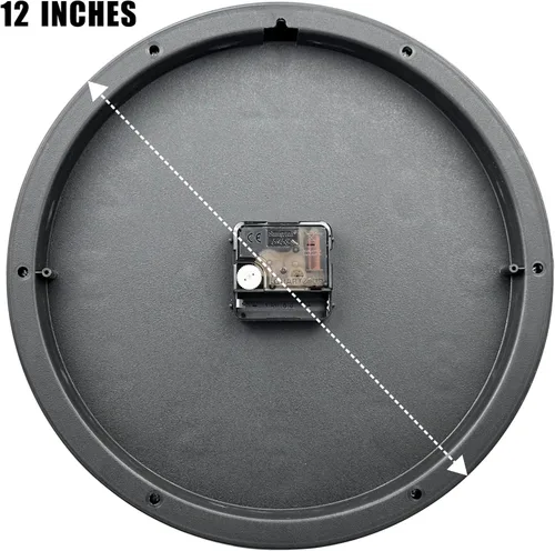 Miniatura 8 de Plumeet - Reloj de pared de 12 pulgadas, relojes de pared silenciosos, funciona con pilas, de cuarzo sin tictac, estilo moderno, adecuado para Negro
