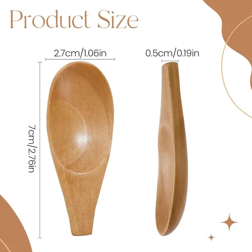 Miniatura 3 de Paquete de 4 cucharas de madera para tarros, mini cucharas de madera con mango corto para sal, té, granos de café, dulces, leche en polvo, especias