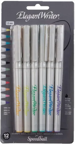 Miniatura 9 de Set de 6 marcadores de punta mediana para caligrafía Speedball Elegant Writer