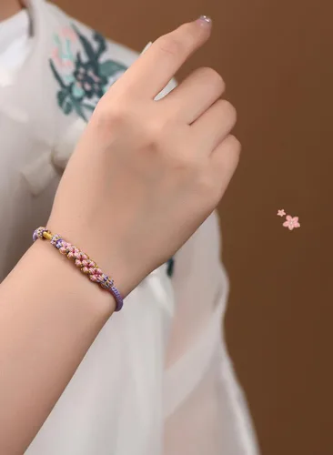 Miniatura 2 de Pulsera de nudo de cereza con texto en inglés «To My Granddaughter A Link That Can Never Be Undone», pulsera para nieta de la abuela, ajustable