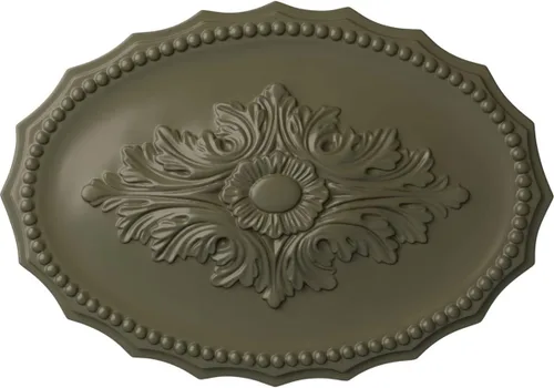 Miniatura 34 de Ekena Millwork CM16OX Medallón de techo Oxford, 16 7/8" W x 11 3/4" H x 1 1/2" P, imprimado en fábrica Imprimación de fábrica.