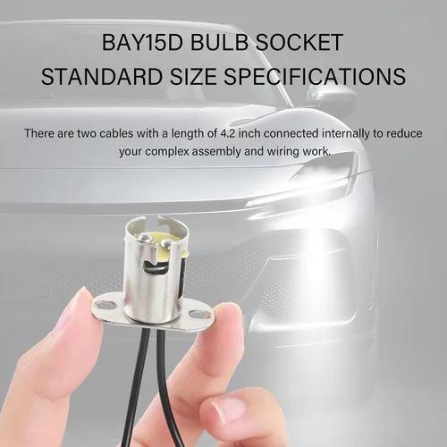 Miniatura 3 de IHOTDER BA15D - 2 enchufes para bombilla de automóvil, adaptador de enchufe de bombilla de coche con 2 conectores de cable, soporte multiusos