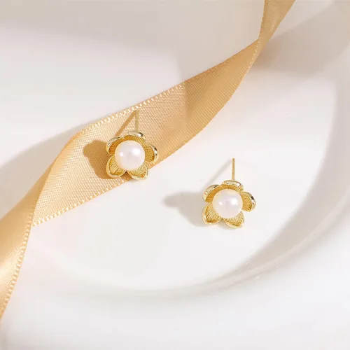 Miniatura 41 de Aretes de perlas para mujer, perlas redondas blancas, aretes de oro envueltos de alambre, joyería hecha a mano para mamá, amante y ella