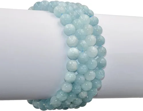Miniatura 3 de AD Beads - Pulsera elástica de cuentas redondas naturales de 516 pulgadas