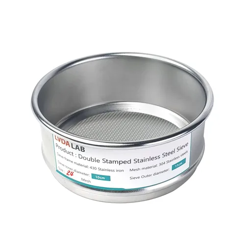 Miniatura 14 de 304 Acero inoxidable Malla de Laboratorio, 325 Malla (0.045mm) Abertura Tamiz de Prueba, 4 pulgadas (10cm) Tamices de Prueba de Análisis Estándar