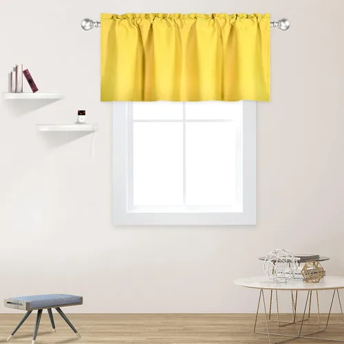 Miniatura 55 de DECOVSUN Cenefas Aqua para ventanas de cocina, con bolsillo para barra, opacas, con aislamiento térmico, 1 panel de 42 x 18 pulgadas