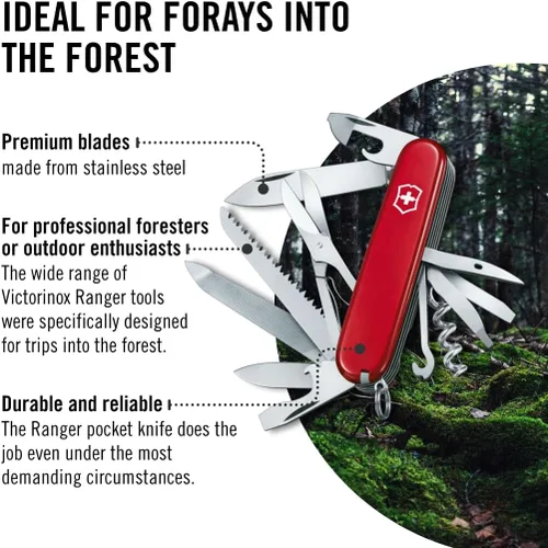 Miniatura 6 de Victorinox Swiss Army Ranger – Navaja de bolsillo, color rojo, 91 mm