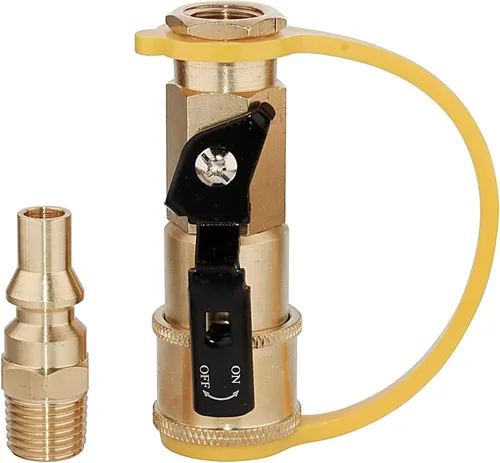 DozyAnt Adaptador de conexión rápida de propano RV de 1/4 pulgadas para manguera de propano, propano o gas natural Kit de conexión o desconexión