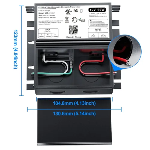 Miniatura 7 de Controlador LED regulable de 60 W y 12 V para regulador Lutron y Leviton, transformador de fuente de alimentación de CA a CC triac/ELV/MLV para tira