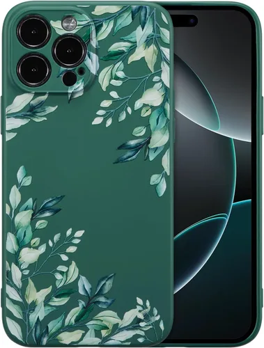 Miniatura 28 de RALEAVO Funda Floral para iPhone 12, Cubierta de Silicona Líquida con Bonito Patrón de Rama de Flores para Niñas y Mujeres, Funda Protectora de Goma