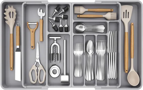 Miniatura 14 de Lifewit Organizador de Cajón para Cubiertos, Organizador Expandible de Utensilios para Cajones de Cocina, Bandeja Ajustable para Cubiertos y Menaje