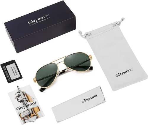 Miniatura 94 de Gleyemor Lentes de sol polarizados estilo aviador para niños y niñas, jóvenes, adolescentes, dos tamaños de 1.969 in y 2.047 in