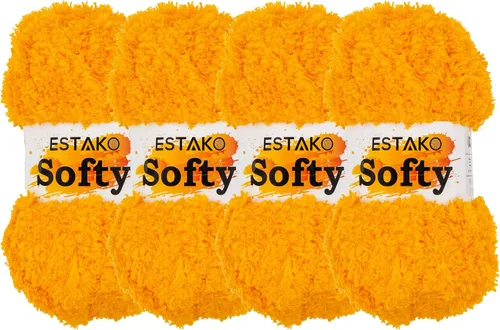 Miniatura 8 de Estako Softy 100% Poliéster Esponjoso Suave Grueso Peso #5 Hilado para Crochet y Tejido 3.52 oz (100 gr) 98 Yds (90 m) (9110 - Blanco)