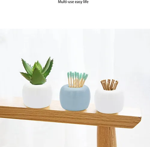 Miniatura 4 de Paquete de 4 mini soportes de cerámica para cepillos de dientes individuales mínimos para baño