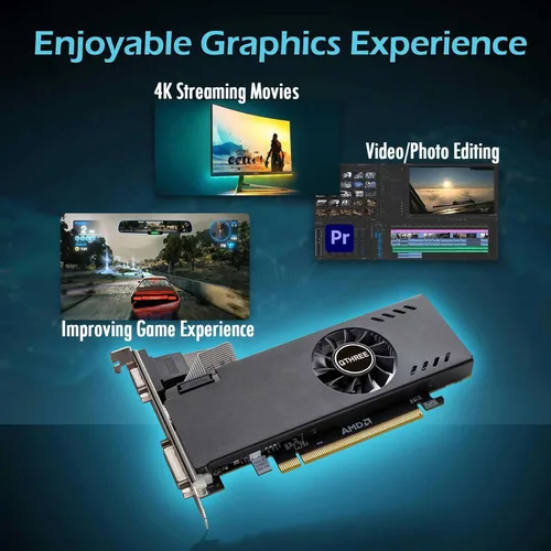 Miniatura 6 de QTHREE Radeon RX 550 - Tarjeta gráfica de perfil bajo de 4 GB, GDDR5, 128 bits, VGA, DVI, HDMI, tarjeta de video para juegos de PC, GPU