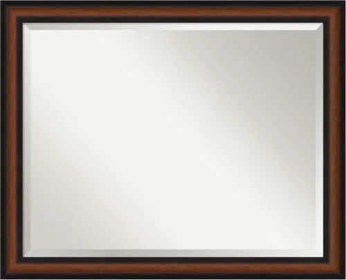 Miniatura 9 de Amanti Art Espejo de baño marrón para sobre el fregadero, espejo rectangular de tocador rectangular de nogal Harvard de 25 x 21 pulgadas, marco