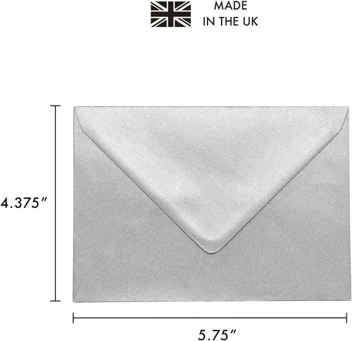 Miniatura 3 de Pukka Pad, Carpe Diem - Sobres engomados para tarjetas de felicitación e invitaciones, paquete de 25 sobres plateados, A2, 4.38 x 5.75 pulgadas