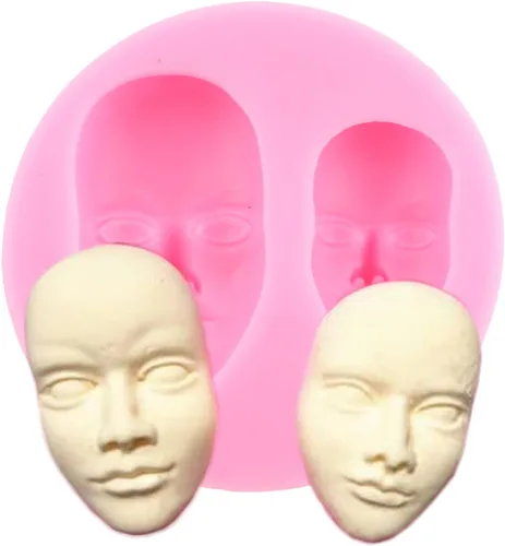 Miniatura 6 de Mujiang Moldes de silicona para cara humana, moldes de fondant para el pelo de muñeca, para decoración de pasteles, arcilla polimérica, caramelo