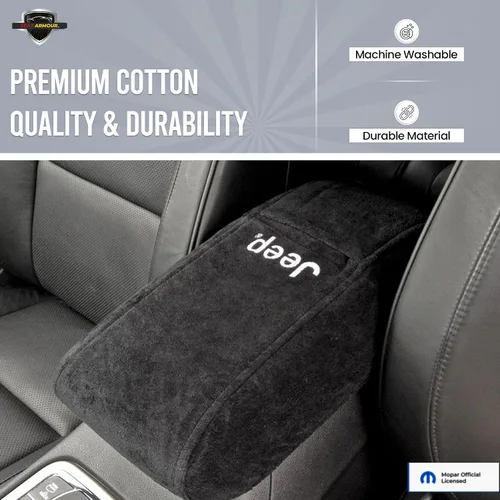 Miniatura 2 de Cubierta de reposabrazos de consola premium para Jeep Grand Cherokee 2011-2019 – Protector de tapa de consola suave, lavable a máquina – Fácil
