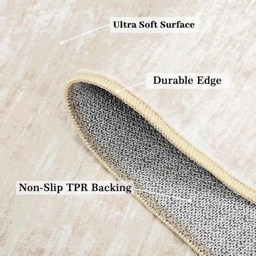 Miniatura 4 de RUGSREAL - Tapete pequeño de 2x3 con base de goma, resistente a las manchas, moderno, color liso, contemporáneo lavable, para la entrada, sala