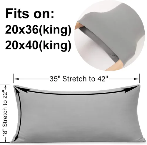 Miniatura 5 de Juego de 2 fundas de almohada pequeñas de punto Jersey Knit para viajes o niños pequeños de 12 x 16 pulgadas, 13 x 18 o 14 x 20 pulgadas, sobre
