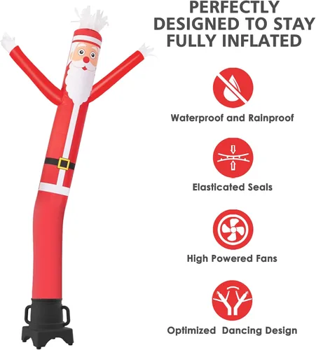 Miniatura 4 de MOUNTO Marioneta voladora de bailarín de 2,44 m con ventilador (Papá Noel)