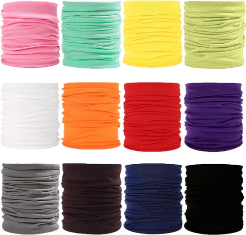 Miniatura 8 de 12-30 Piezas de Bufandas para el Cuello, Pañuelos para la Cabeza, Cubrecabezas, Pasamontañas, Máscaras Faciales, Bandanas Solares para Mujeres