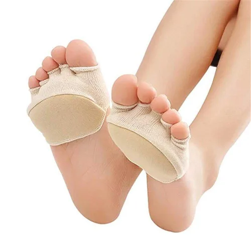 Miniatura 4 de Calcetines abiertos de cinco dedos con almohadillas para el antepié, antideslizantes, transpirables, absorbentes del sudor, alivian el dolor