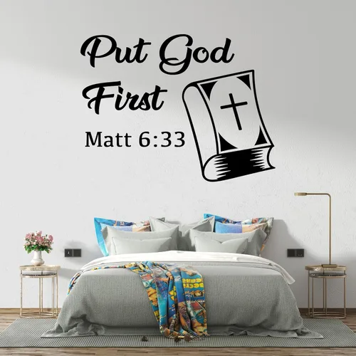 Miniatura 14 de Calcomanías de pared con versículo bíblico con cita religiosa con alas de paloma y círculo, calcomanías de pared con versículos de las Escrituras