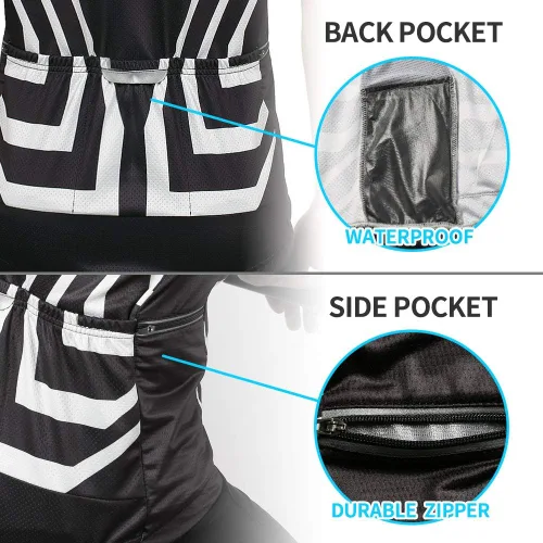 Miniatura 5 de Camisetas de ciclismo para hombre, camisetas de ciclismo de manga corta, chaqueta de bicicleta con cremallera completa
