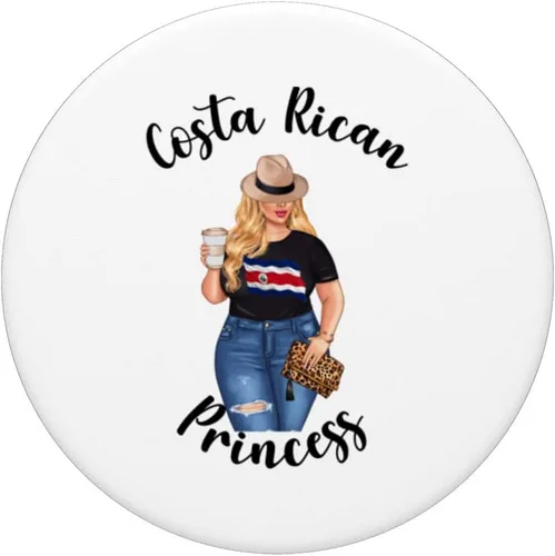 Miniatura 3 de Blonde Costa Rican Princess Princesa Loves Coffee Cafe Hoops PopSockets Swappable PopGrip
