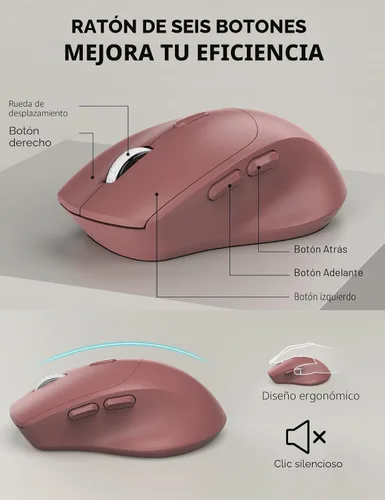 Miniatura 6 de Combo de teclado y ratón inalámbrico - Teclado ergonómico de tamaño completo con reposa muñecas, soporte para teléfono, modo de suspensión, combo