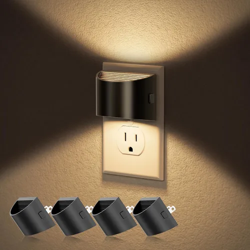 Miniatura 20 de JandCase Luz nocturna, luces nocturnas automáticas enchufables a la pared, paquete de 2 luces nocturnas modernas con sensor de luz automática, luz