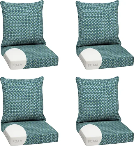 Miniatura 52 de Arden Outdoor Deep Seat Cushion Set, 24 x 24 pulgadas, Cojín para exteriores resistente al clima, a la lluvia y a la decoloración para silla, sofá