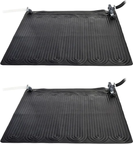 Intex Tapete solar para calentador de piscina de 47 x 47 pulgadas para piscina sobre el suelo de 8,000 galones con accesorio de manguera y válvula