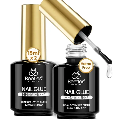 Miniatura 19 de beetles Gel Polish Kit de pegamento para uñas acrílicas, cepillo 5 en 1 súper fuerte, pegamento de gel y esmalte, requiere lámpara LED, regalo