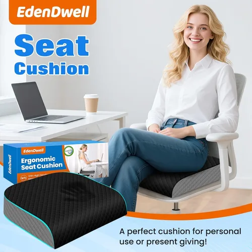 Miniatura 7 de Cojín de asiento, cojín de espuma viscoelástica para silla para aliviar el dolor de ciática y cadera, cojín antideslizante para oficina, hogar