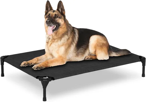 Miniatura 7 de Cama elevada para perros para exteriores, catre elevado grande con malla lavable, cuna refrescante para mascotas, a prueba de mordidas para Negro
