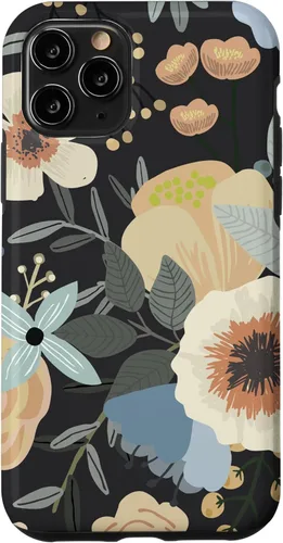 Miniatura 28 de Funda para iPhone 13 Pro Max Boho Wildflower Garden Botanical Floral Pattern (negro)