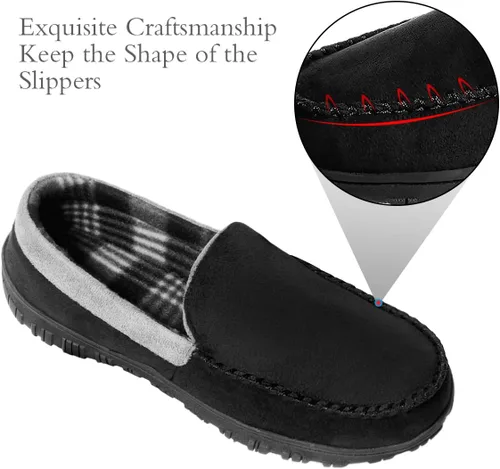 Miniatura 2 de shoeslocker Zapatillas para hombre de microgamuza mocasín de espuma viscoelástica para casa
