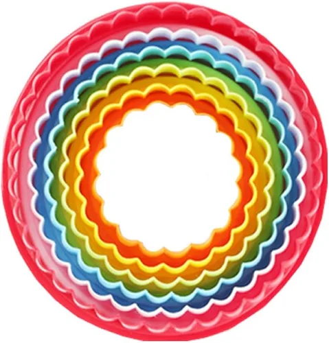 Mydio Juego de 6 cortadores de galletas redondos de varios tamaños, cortador de frutas de galletas de dos caras (cortadores de galletas y cortadores