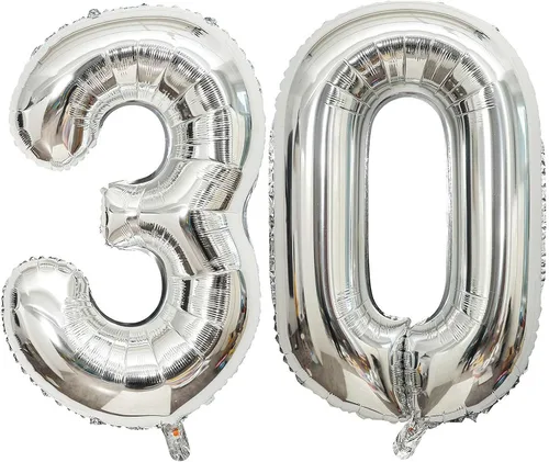 Miniatura 11 de Lovoir Globo de oro rosa de 40 pulgadas con número de 30 dígitos gigantes de papel de aluminio de Mylar para helio de 30 años, decoraciones de oro