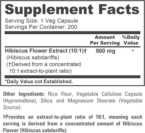 Miniatura 4 de NusaPure Cápsulas de flores de hibisco, 500 mg, 200 cápsulas vegetales (sin OMG, veganas)