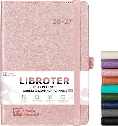 Miniatura 12 de Agenda 2026 - Planificador 2026, Planificador Semanal y Mensual 2026, Ene.2026 - Dic.2026, 5.7'' x 8.4'', Papel Grueso, Cubierta de Cuero